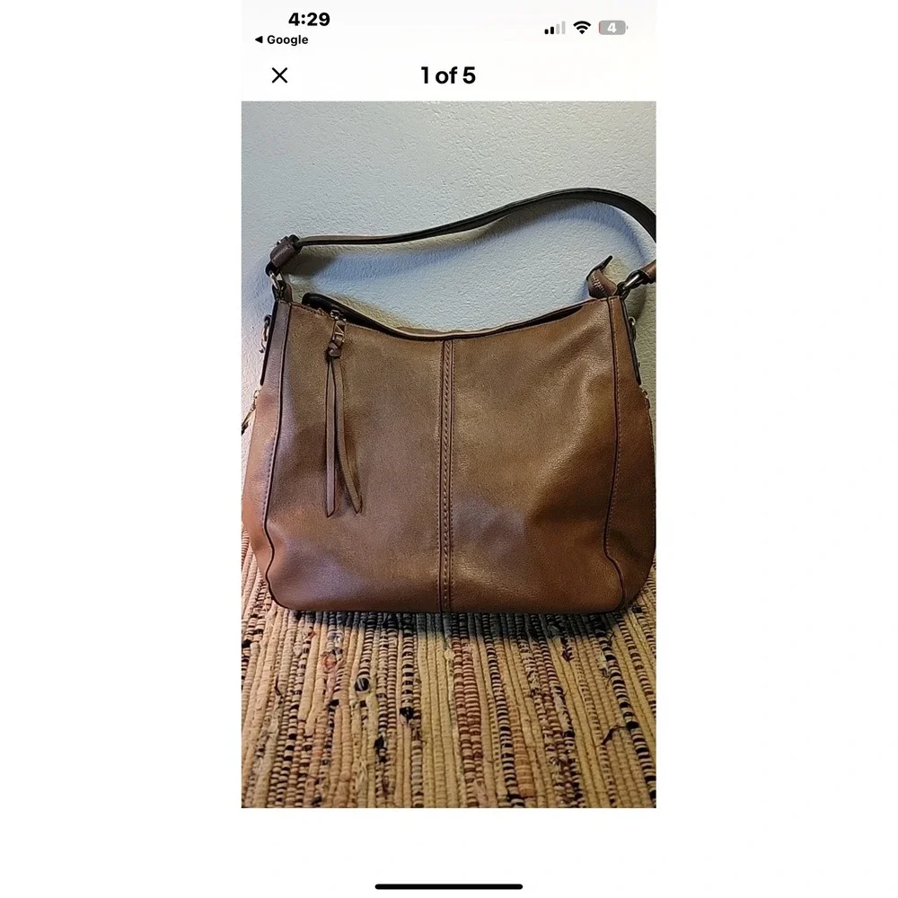 Realer Faux Leather Bag Zip Closure‎ Zip Side Pockets Hobo Handle Bag